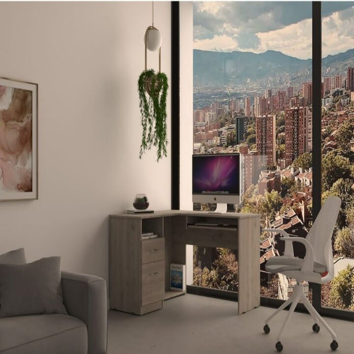 L-Shaped Desk Bradford, Office, Light Gray