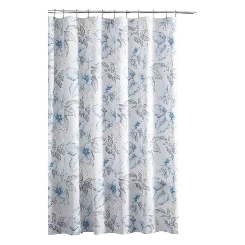 Exotic Tropical Floral Shower Curtain – 100% Cotton Fabric, Breathable & Stylish Botanical Print