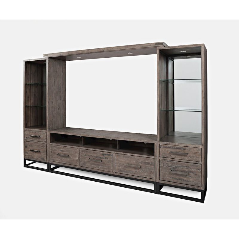 Jofran East Hampton Distressed Solid Wood Entertainment Center
