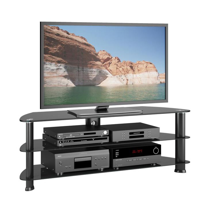 CorLiving Laguna Satin Black TV Stand, for TVs up to 60