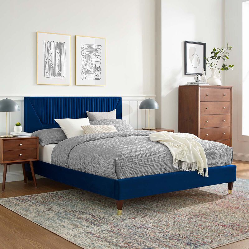 Modway - Yasmine Channel Tufted Performance Velvet King Platform Bed