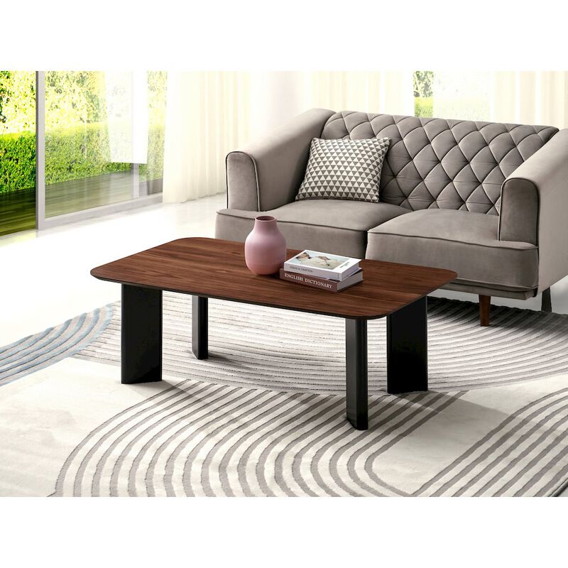 Omax Decor Joss Rectangular Shape Modern Wood Coffee Table in Walnut