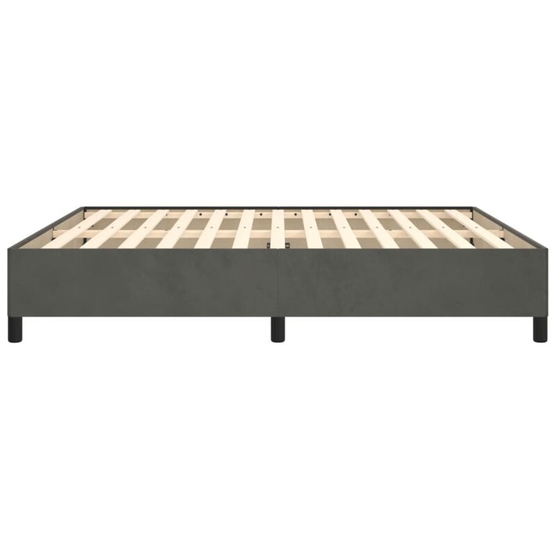 vidaXL California King Size Bed Frame in Velvet Dark Gray - Modern Double Bed Design with Sturdy Plywood Slats and Supportive Legs