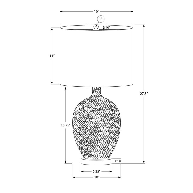 Monarch Specialties I 9607 - Lighting, 28"H, Table Lamp, Cream Ceramic, Ivory / Cream Shade, Contemporary