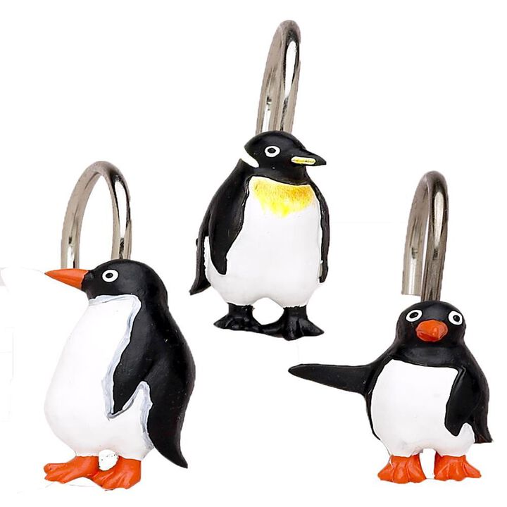 Carnation Home Fashions "Arctic Penguins" Resin Shower Curtain Hooks - Multi 1.5x1.5" Carnation Home Fashions "Arctic Penguins" Resin Shower Curtain Hooks - Multi 1.5x1.5"