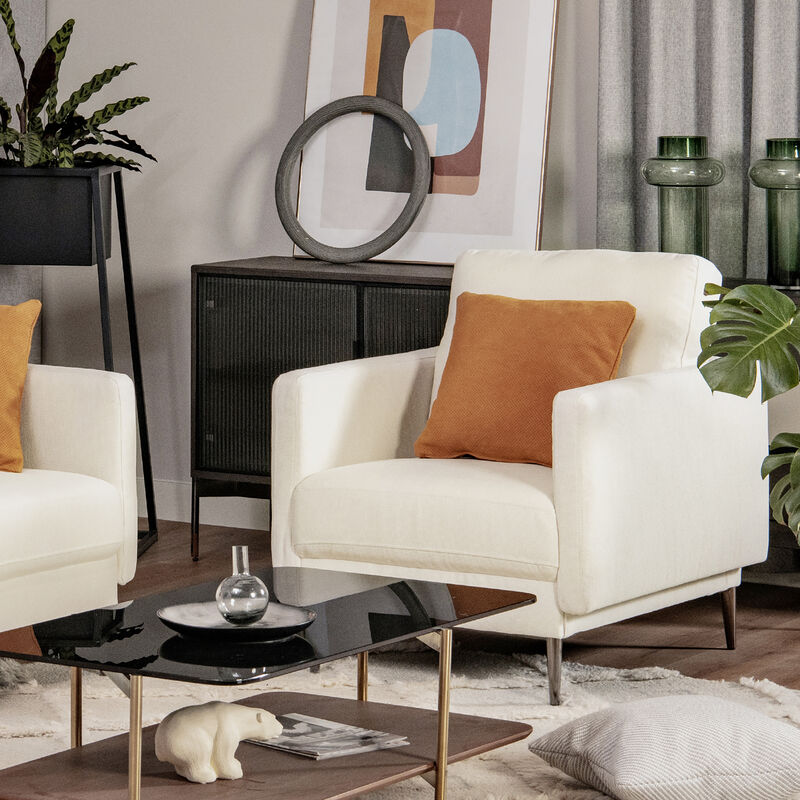 Costway Modern Upholstered Accent Chair Single Sofa Armchair Living Room Funiture