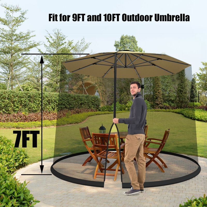 Outdoor Umbrella Table Screen with Mosquito, Bug, and Insect Net for Patio Protection