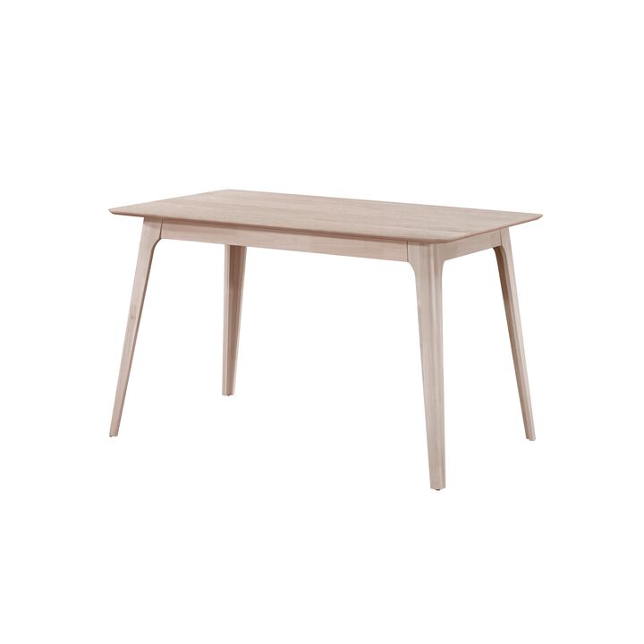 Scar Counter Height Table with Tapered Legs, Whitewashed Wood 59 Inch - Benzara