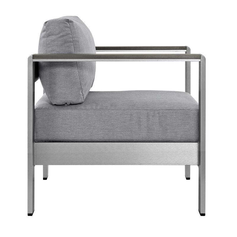 Shore 3 Piece Outdoor Patio Aluminum Set - Silver Gray