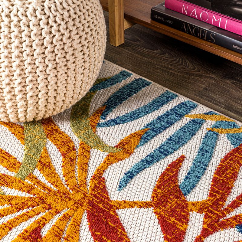 Tropics Palm Leaves Indoor/Outdoor Area Rug