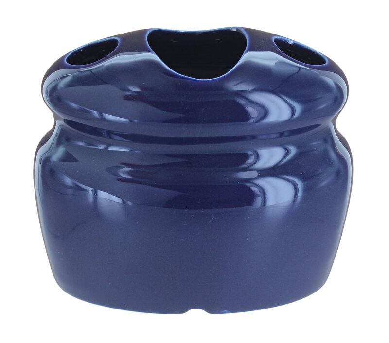 Blue Rose Polish Pottery Colbalt Toothbrush Holder
