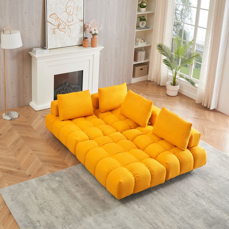 Merax 4 Seats Free Combination Teddy Fabric Sofa