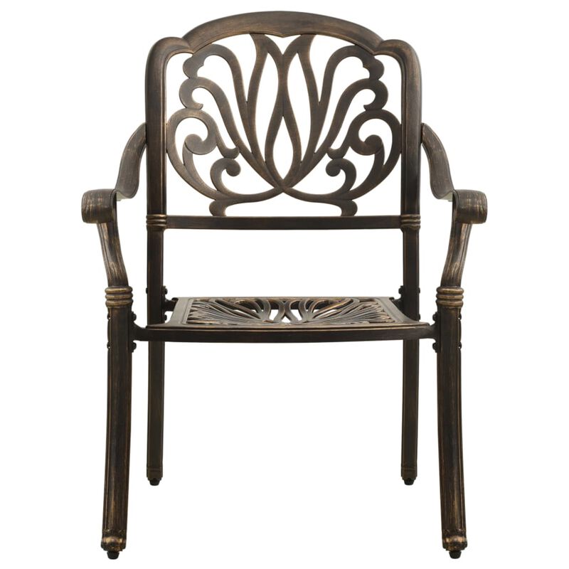 vidaXL 3 Piece Bistro Set Cast Aluminum Bronze