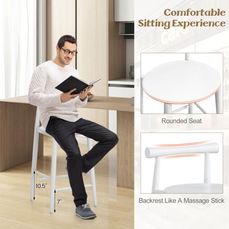 Hivvago Counter Height Bar Chair Set with Acacia Wood Frame and Supporting Legs