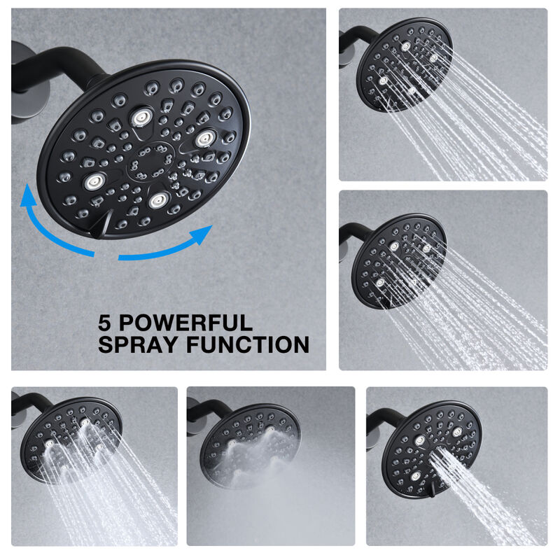 Single Handle 5-Functions Shower Head Set With Tub Spout (Valve Included)