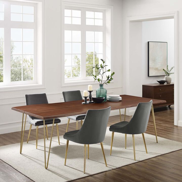 Modway - Ardor 96" Live Edge Acacia Wood Dining Table Gold Walnut