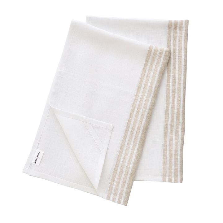 Solino Home 100% Pure Linen Kitchen Towels Set of 2 - 17 x 26 Inch | Farmhouse