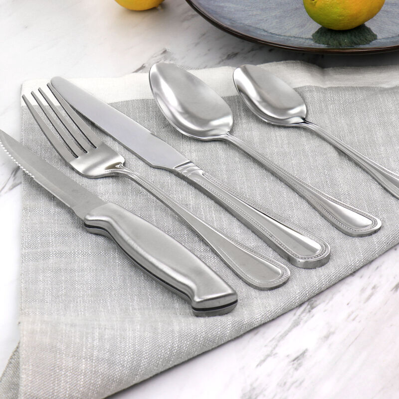 Oster 20 Piece Stainless Steel Flatware and Steak Knife Set
