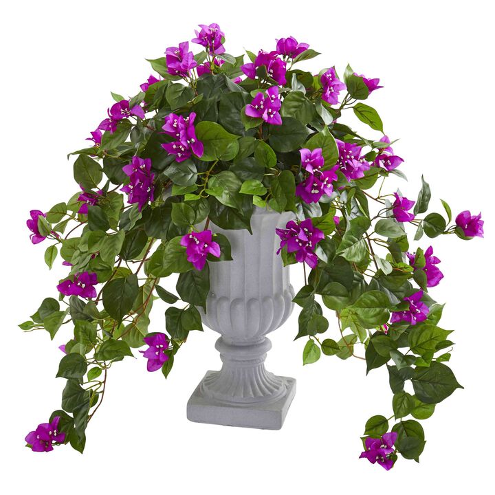 Hivvago Bougainvillea Artificial Plant in Decorative Urn