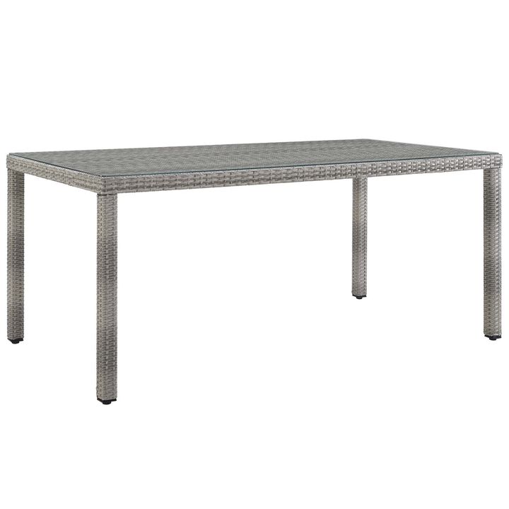 Modway - Aura 68" Outdoor Patio Wicker Rattan Dining Table Gray