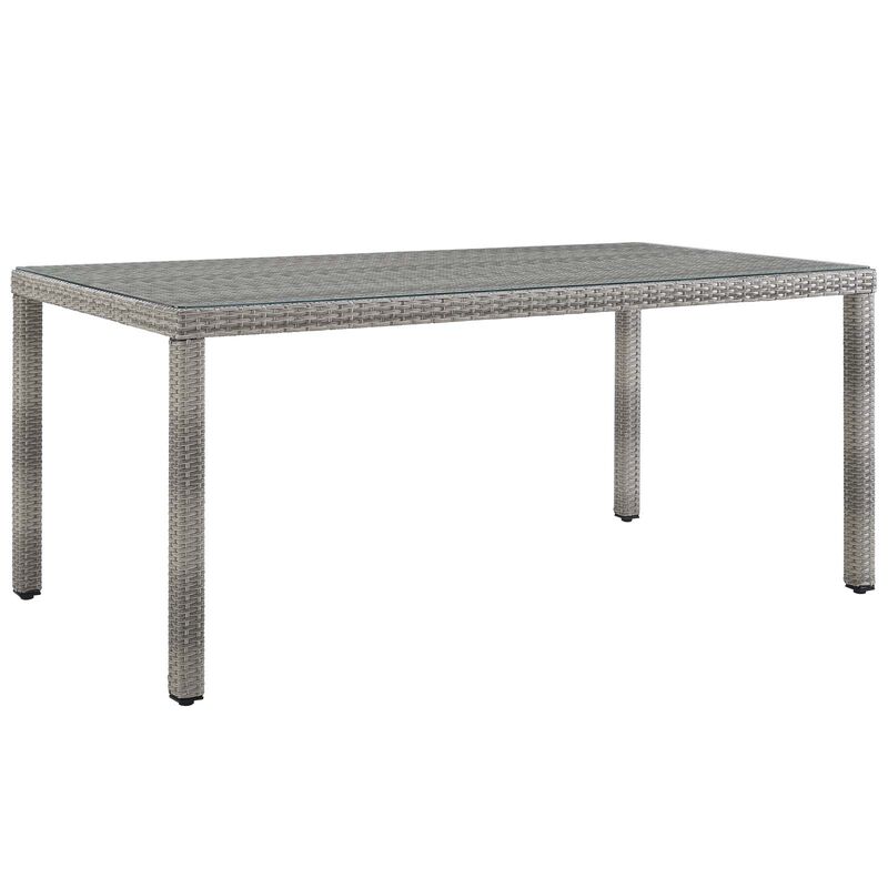 Modway - Aura 68" Outdoor Patio Wicker Rattan Dining Table Gray