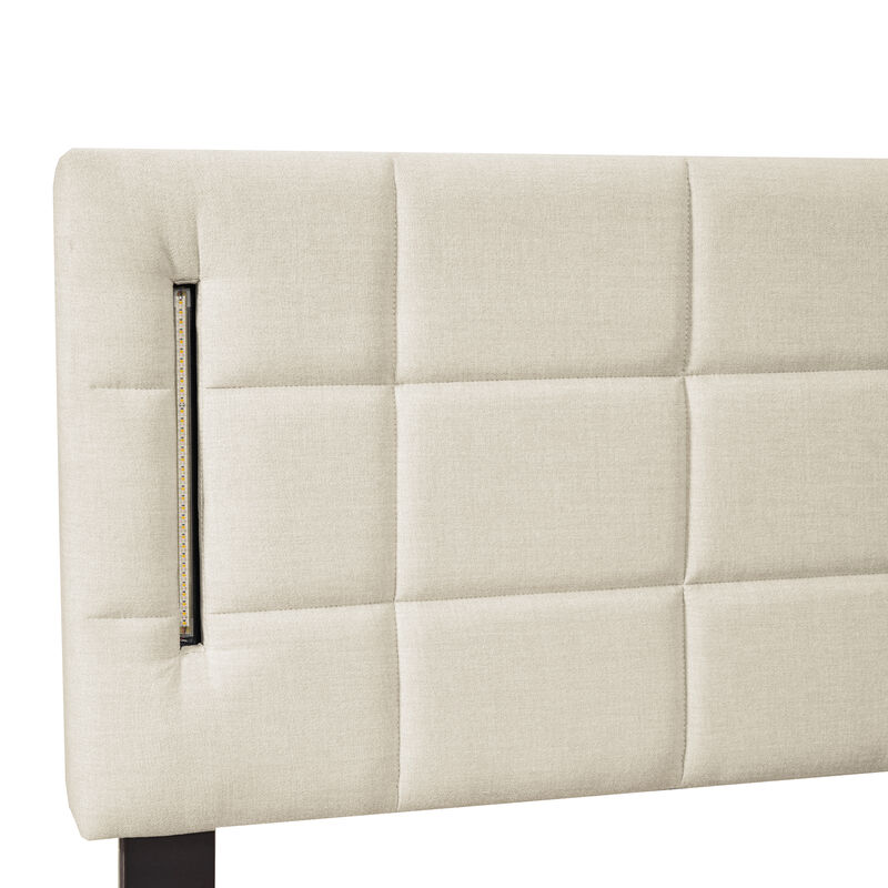 Merax Linen Platform Bed with Trundle and Drawers