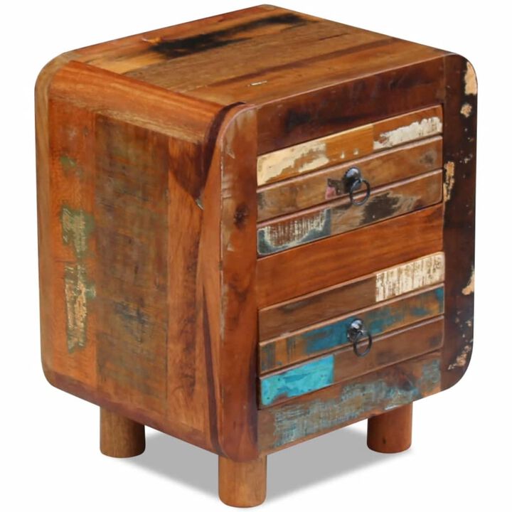 vidaXL Night Cabinet Solid Reclaimed Wood 16.9"x13"x20"