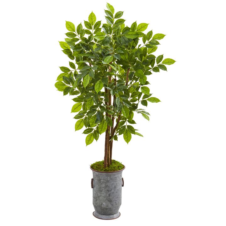 Hivvago 55 Inches River Birch Artificial Tree in Decorative Planter