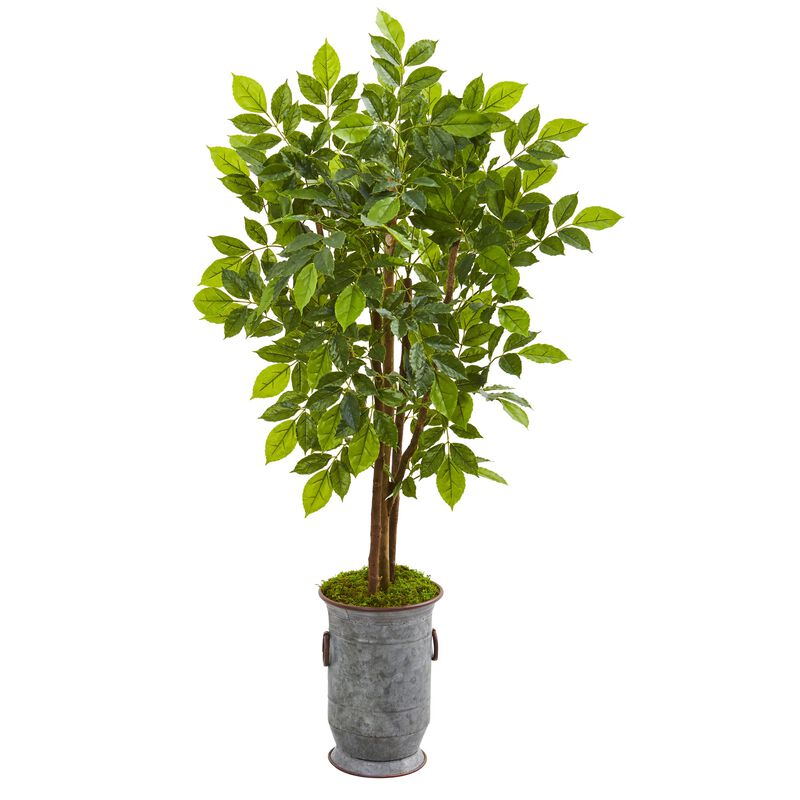 Hivvago 55 Inches River Birch Artificial Tree in Decorative Planter