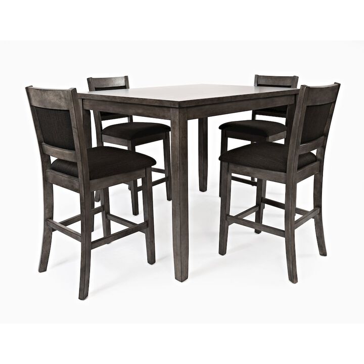 Jofran Greyson Heights 5 Pack Dining Set - Counter Height Table with 4 Stools