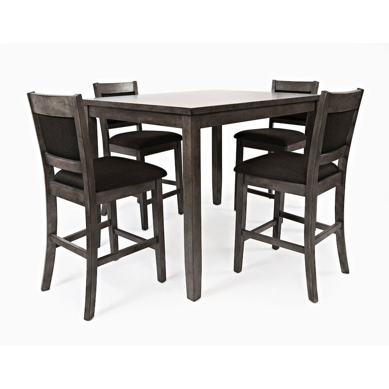 Jofran Greyson Heights 5 Pack Dining Set - Counter Height Table with 4 Stools