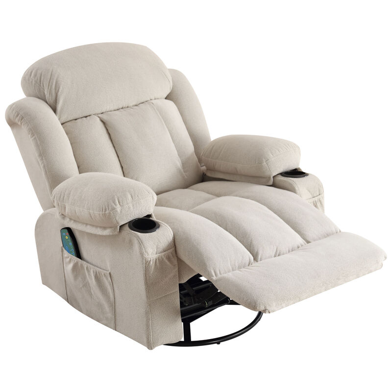 39.76 in. W Velvet Recliner with Rocking, Remote Control, Tufted and Storage