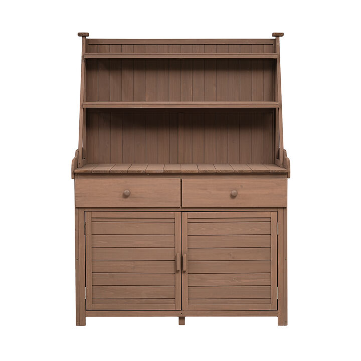 Merax Fir Wood 65inch Garden Potting Bench Table