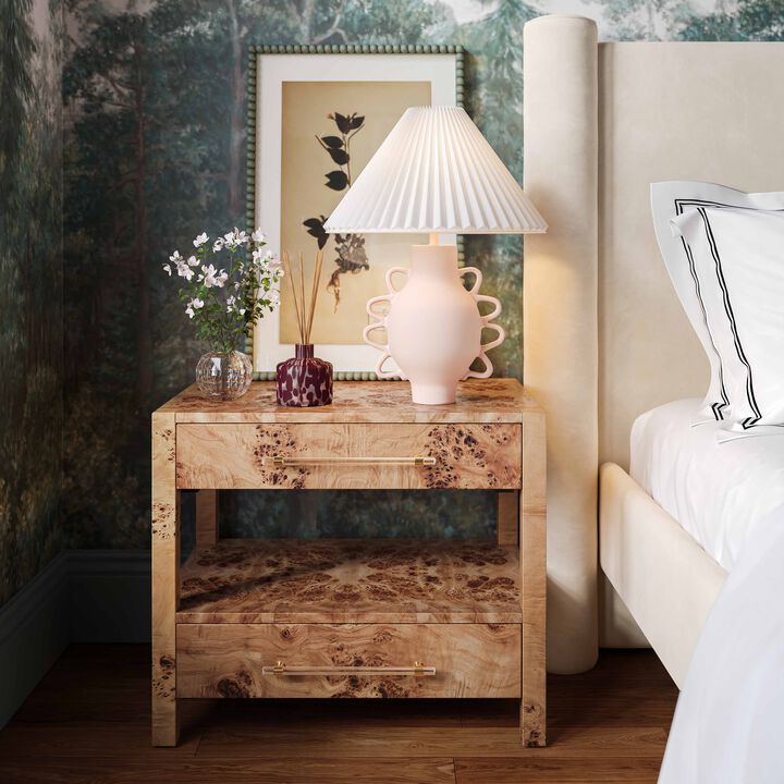 Hazza Black Pleated Table Lamp