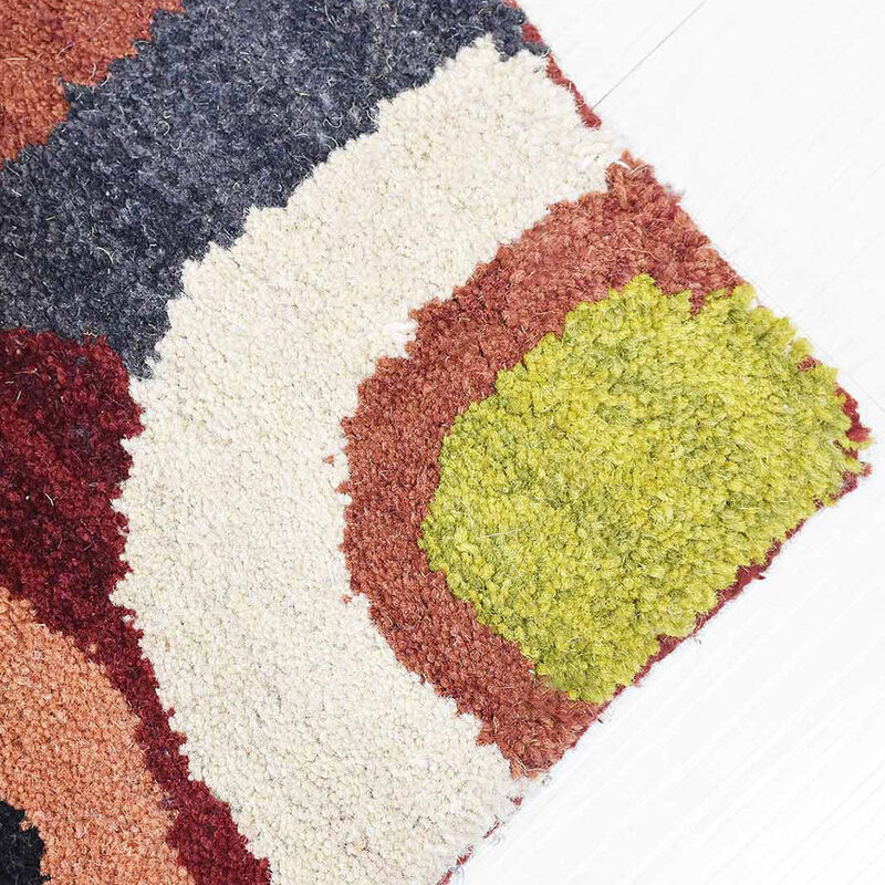RUGSOTIC CARPETS HAND TUFTED WOOL ECO-FRIENDLY AREA RUGS  - 3'x5', Rectangle Shape, Multicolor, Contemporary Modern Design, High Pile Handmade Area Rugs for Living Room, Bed Room (K11125)