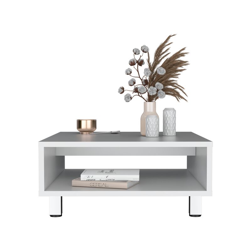 Chiniak Coffee Table 10.6" H, 1 shelf, 4 legs, Black