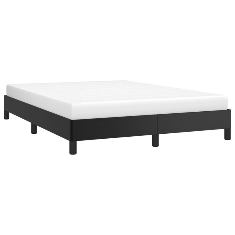 vidaXL Full Size Bed Frame in Black Faux Leather - Lightweight, Easy to Assemble - Suitable for Full-Size Mattresses