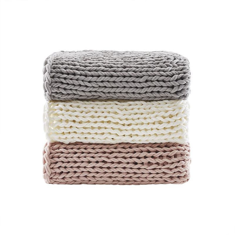 Belen Kox Cozy Grey Chunky Knit Throw, Belen Kox