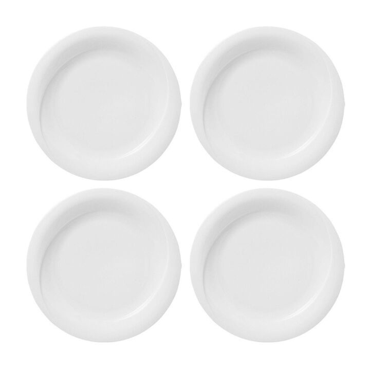 Porcelain X-tanbul dia.5.5" Round White Porcelain Plate (Set of 4)