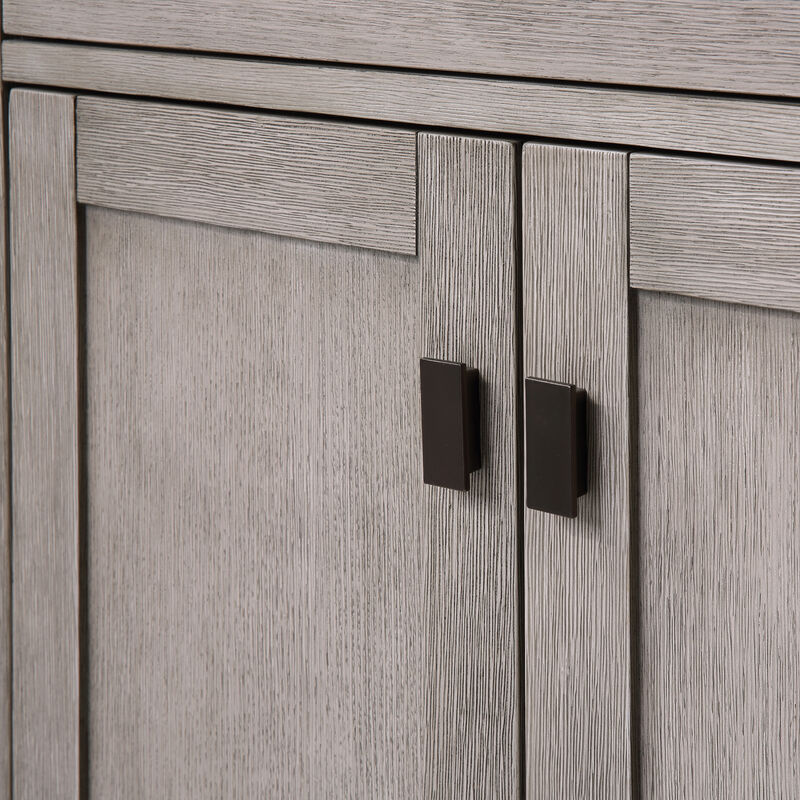 Chestnut 30 In. Single Sink Carrara White Marble Countertop Bath Vanity In Grey Oak with Oil Rubbed Bronze Hardware