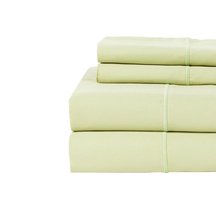 Hotel Concepts 500 Thread Count Sateen Sheet - 4 Piece Set - Queen, Celadon
