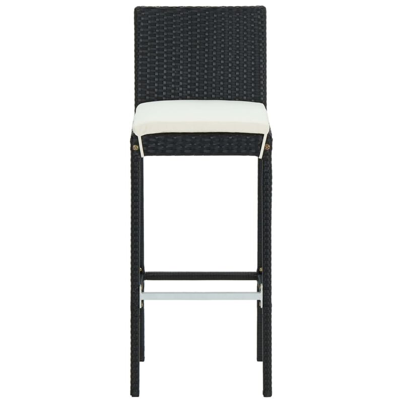 vidaXL 3 Piece Garden Bar Set with Cushions Black