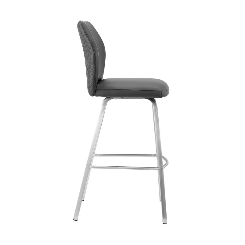 Tandy Black Faux Leather and Black Metal  Counter Stool