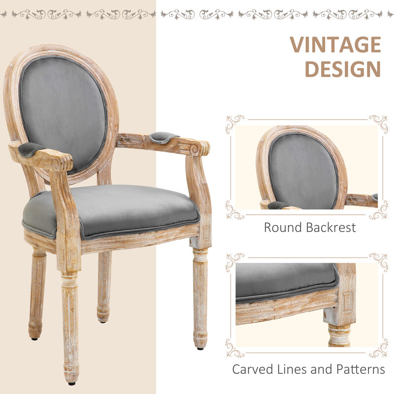 Classic Wood Grain Round Back Seat with Metal Rivets and Carved Pattern Design