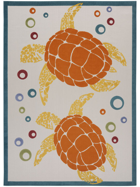 Aloha ALH27 Teal/Multicolor 6' x 9' Rug