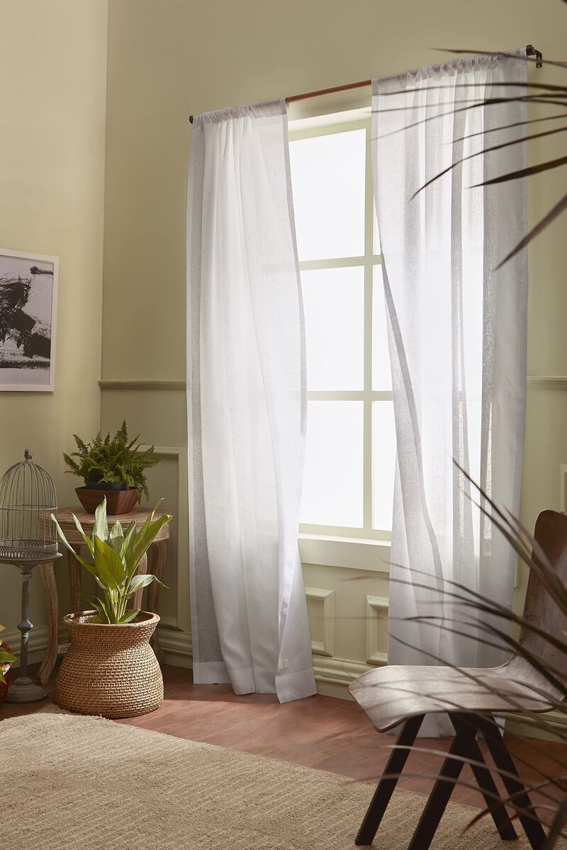Solino Home 100% Pure Linen Sheer Curtain Curtain