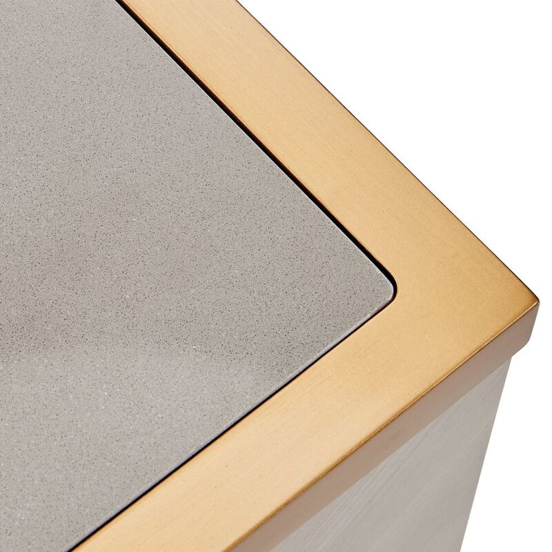 Michael Amini St. Charles 3-Drawer Nightstand - Dove Gray