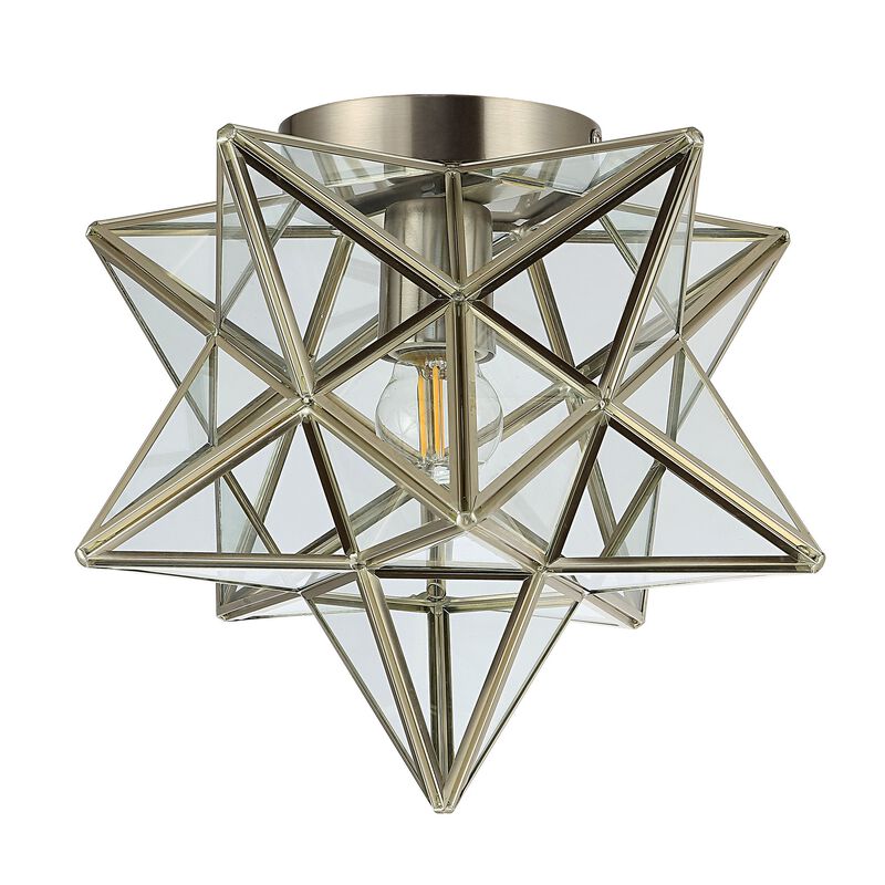 Stella Moravian Star Metal/Clear Glass LED Pendant