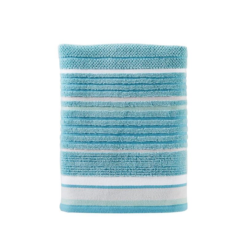 Saturday Knight Ltd Seabrook Stripe Textured And Sculpted Soft Bath Towel - 27x50", Teal
