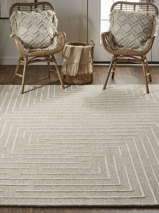 Fenner T8003 Beige/Ivory 8' x 10' Rug By Thom Filcia